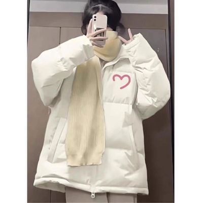 2025新款爆款白色羽绒服女大童冬季初中高中学生保暖加厚棉服外套