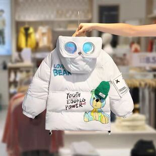 男童冬装羽绒棉服2025新款加绒加厚免洗棉袄女童中小宝宝棉衣外套