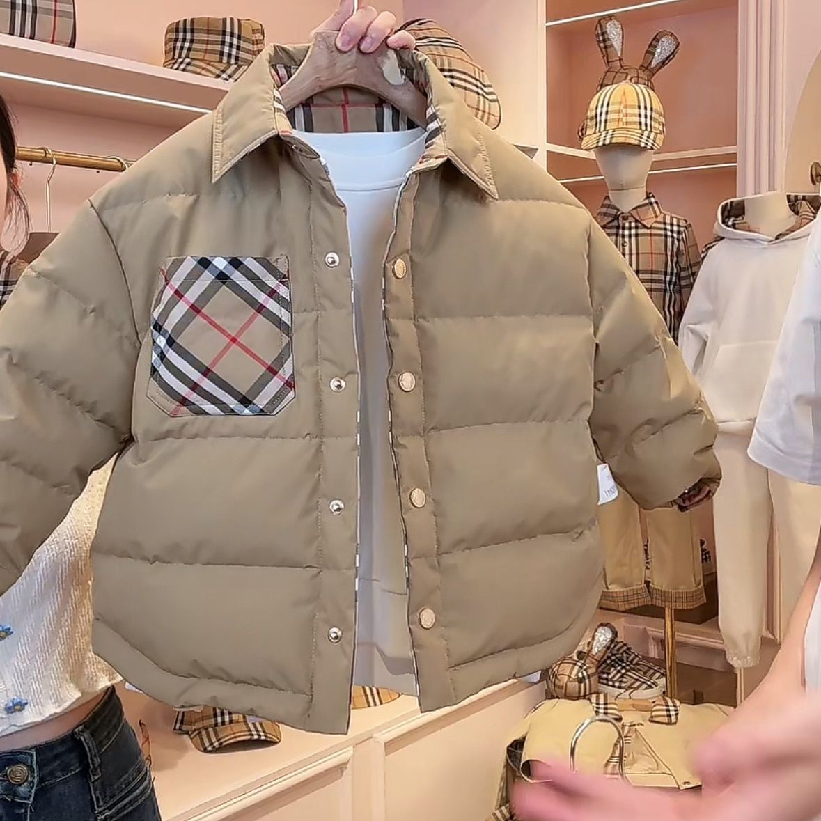 儿童时尚羽绒棉服加厚双面穿男童女童冬装外套宝宝休闲保暖夹