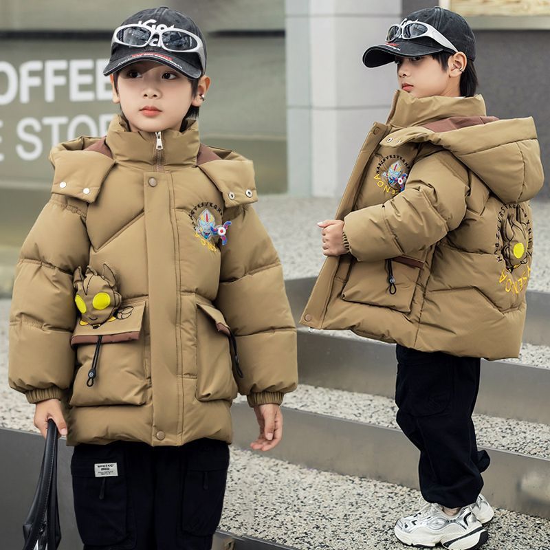 男童棉衣2025新款小男孩羽绒服6到12岁儿童棉袄加绒加厚洋气外套