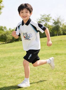 奥特曼商场同款塞罗男童短袖短裤套装polo衫2026新款中童两件套