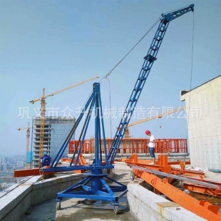 装车卸货用小型简易起重机 5-8米加长臂钢结构鸡公吊 1吨桅杆吊机