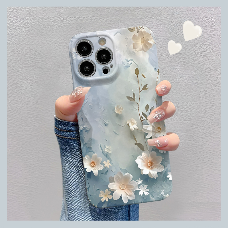 国风白花适用苹果华为vivo小米oppo红米荣耀一加iPhone16手机壳15promax菲林14夏日i13新款12女mate70pro趣味