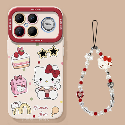 卡通牛仔凯蒂适用红米k90promax手机壳女K90超好看小米k80全包小众k70至尊版redmi防摔30por高级50高颜值软80