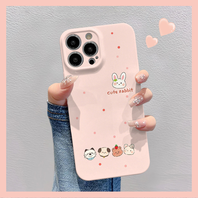 粉色波点动物适用苹果华为vivo小米oppo红米荣耀一加iPhone16手机壳15promax菲林14夏日i13新款12