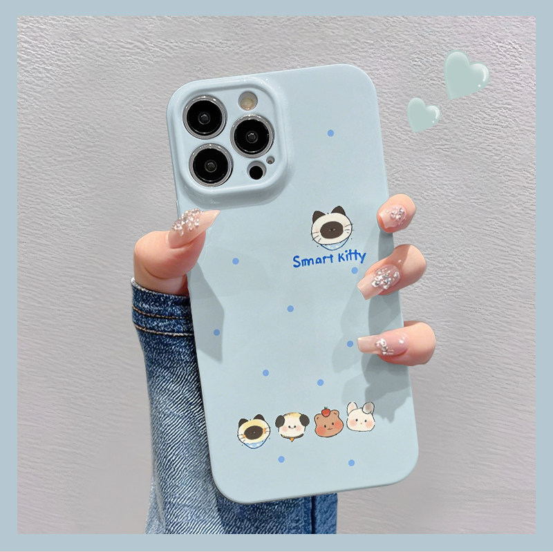 蓝色波点动物适用苹果华为vivo小米oppo红米荣耀一加iPhone16手机壳15promax菲林14夏日i13新款12