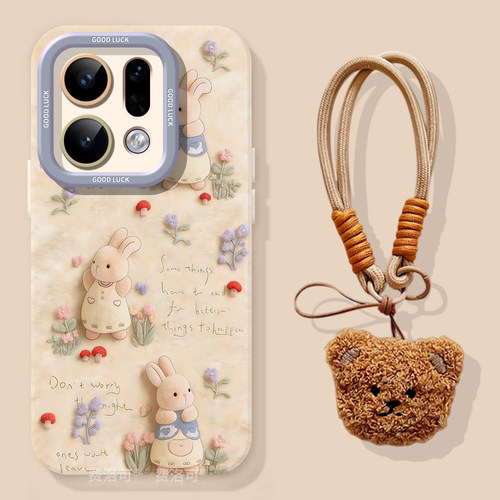 彼得小兔适用oppofindx9手机壳女findx9pro高级感findx8ultra全包8s男款x8por小众新年x7挂绳0pp0软8pro新款