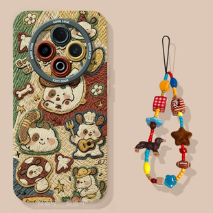 卡通厨师小狗适用vivoY500手机壳Y300I小众Y300pro高级感200清新新款 Y100硅胶X300女100spro挂绳200叉100全包