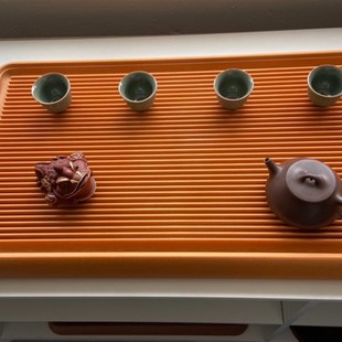 素盘纯手工研磨橙金龙纹电木茶盘德料电木茶盘橙金料家用简约风格