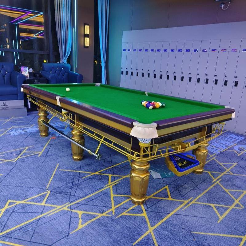 标准台球桌家用玫瑰金美式多功能桌球台9尺12尺台球桌中八台