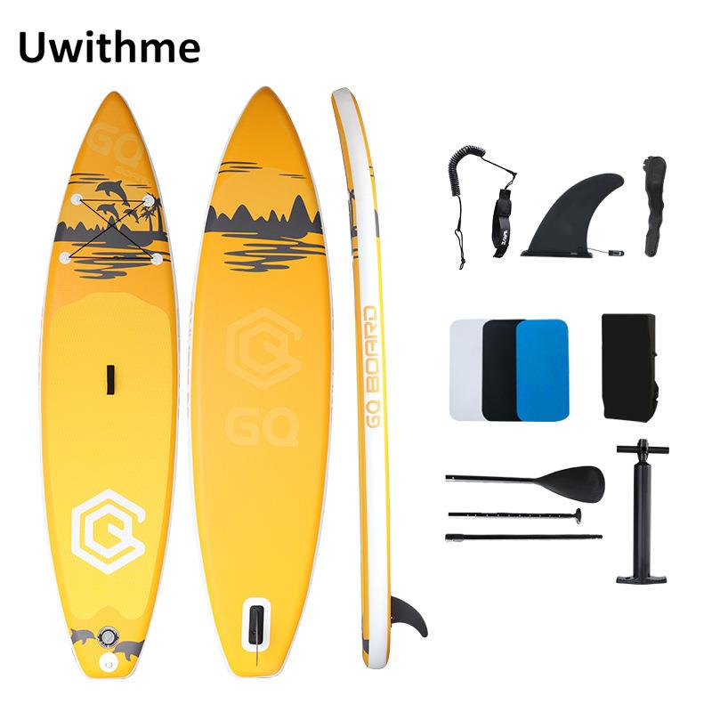 充气桨板黄白桨板站立式冲浪板划白水板户外划水板冲浪板动力板