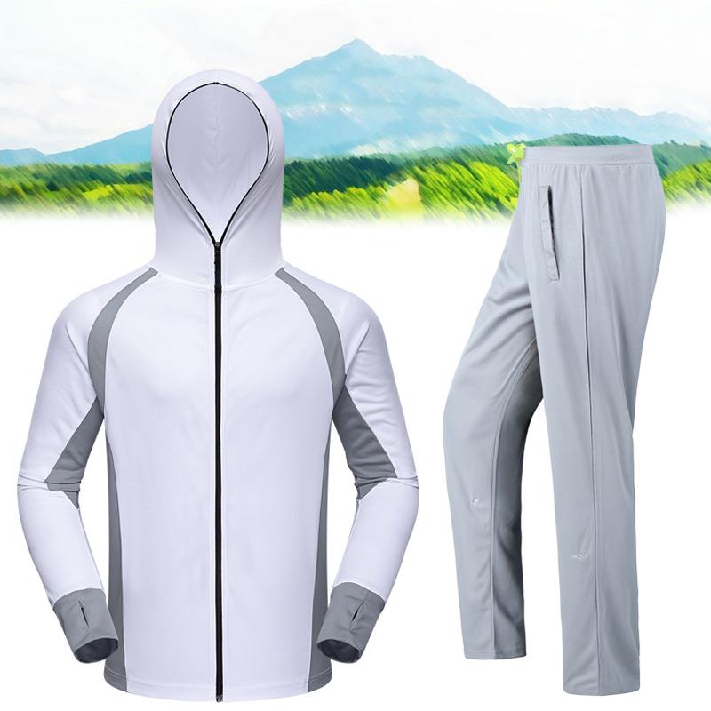 钓鱼服套装男户外夏季防晒速干透气冰丝海钓服套装定制印字印LOGO