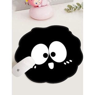 VISION可爱黑煤球异型鼠标垫女生护手腕小号便携电脑办公室桌垫