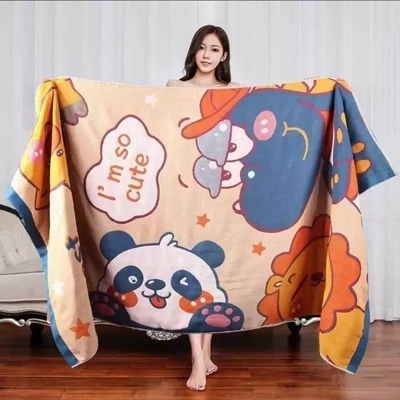 加大四层成人纯棉纱布大浴巾