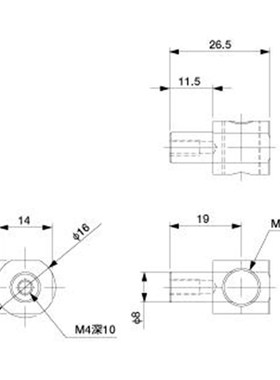 机械手配件[1h31172] M10 旋转支架 8A固定夹连接件