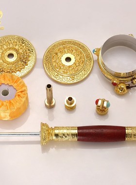 藏式手摇转金筒西藏手持s转轮简经筒六字真言民族装饰品藏族转金