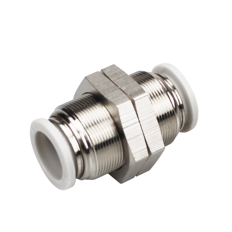 气动穿板直通接头PM04-6-8t-10-12 14 16外螺纹串板隔板PU气管快