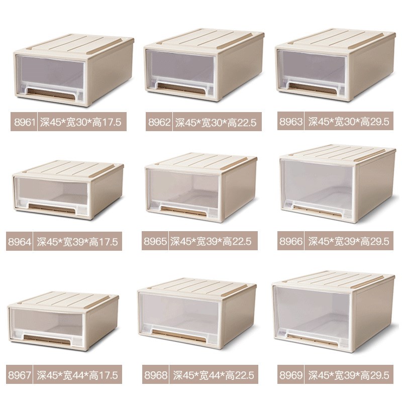 抽屉式收纳盒透明收纳箱塑料抽屉式收G纳柜自由组合衣柜收纳抽屉