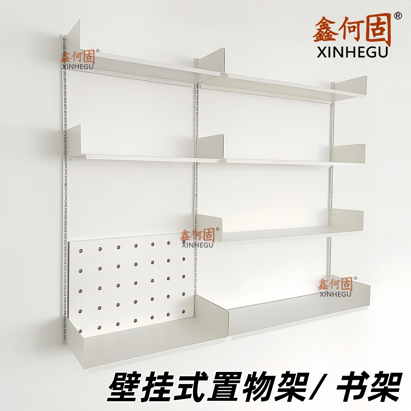 鑫何固白色梯柱AA柱壁挂式一体架图片