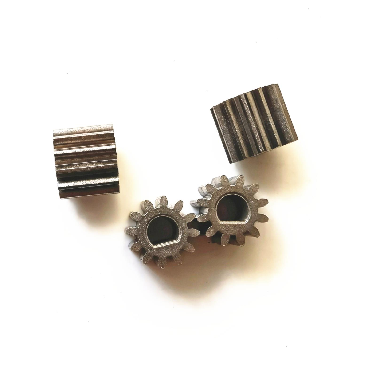 直齿齿轮10件模块1.0 12齿内径6D d形孔电机齿轮粉末冶金铁底座