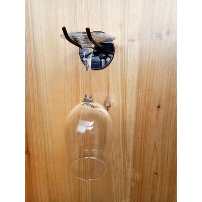 铁艺倒挂单个葡萄酒高脚杯架家用酒吧悬挂酒柜壁挂红酒杯架置物架