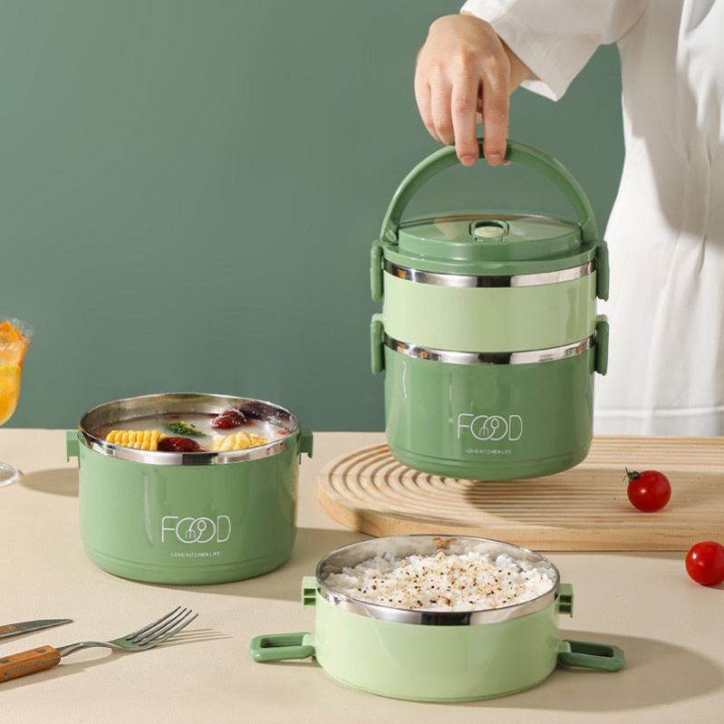 饭盒带盖上班族三层外带餐盒女生便当盒带饭饭碗大容量快餐杯饭缸