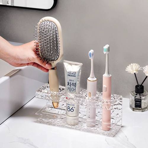 轻奢高档电动牙刷置物架卫生间洗漱台桌面牙具牙膏梳子沥水收纳架