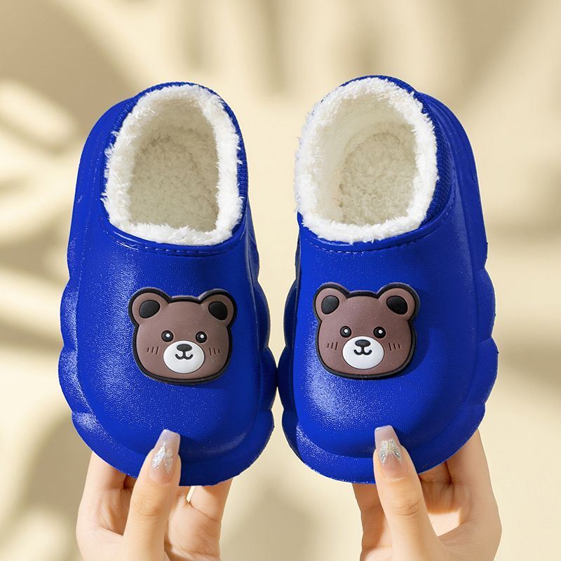 新款儿童防滑棉拖鞋2026秋冬季男童女童家居鞋男孩宝宝防水毛毛鞋