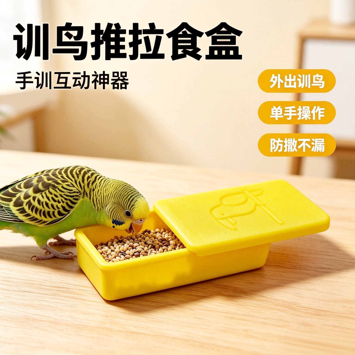 宠帮仕便携防撒鹦鹉喂食罐