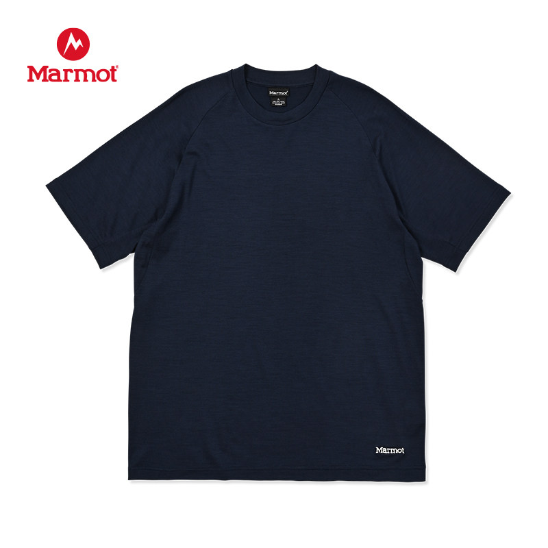 MARMOT土拨鼠春夏新款美丽诺羊毛短袖T恤除臭抑菌Merino Wool Tee