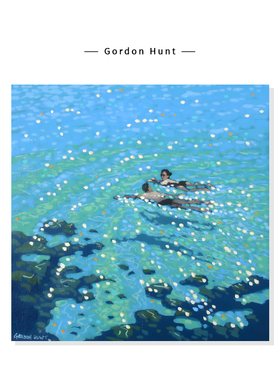 【Gordon Hunt】海洋风景插画蓝色系治愈游泳复刻艺术装饰挂画芯