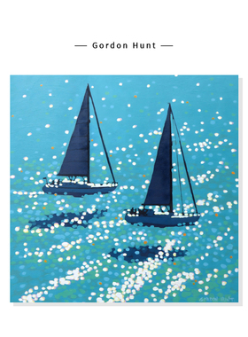 【Gordon Hunt】一帆风顺海洋风景插画蓝色系复刻艺术装饰挂画芯