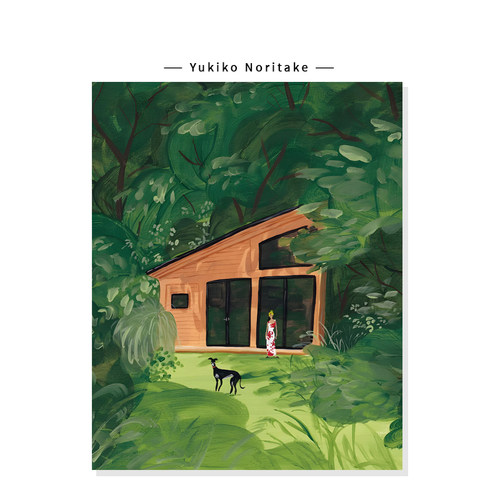 【Yukiko Noritake】绿色小清新户外插画田园治愈艺术复刻挂画芯