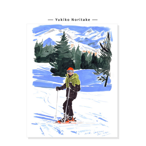 【Yukiko Noritake】户外雪山风景插画氛围肖像ins艺术复刻挂画芯