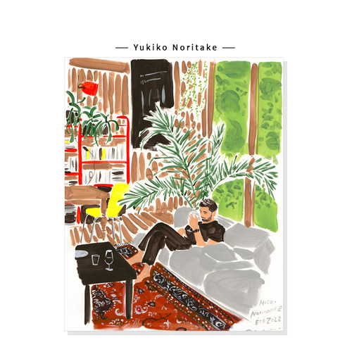 【Yukiko Noritake】室内温馨松弛插画治愈ins现代艺术复刻挂画芯