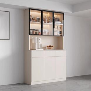 餐边柜实木靠墙一体现代简约家用多功能收纳储物柜客厅高款茶水柜