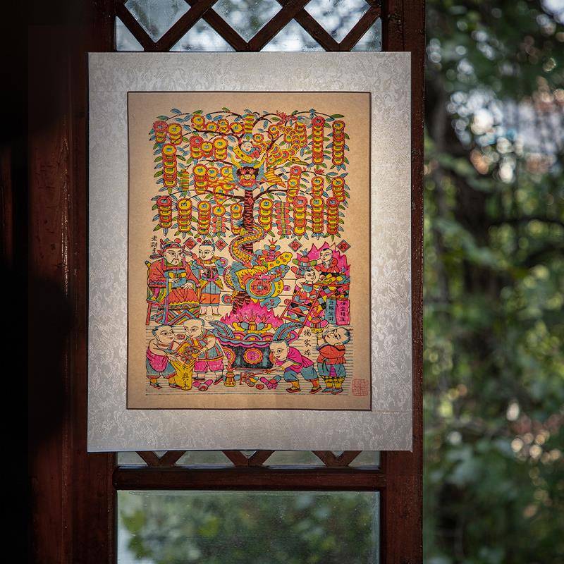 杨家埠年画 门神墙贴画2025新款手工木版画怀旧老式家居装饰摆件