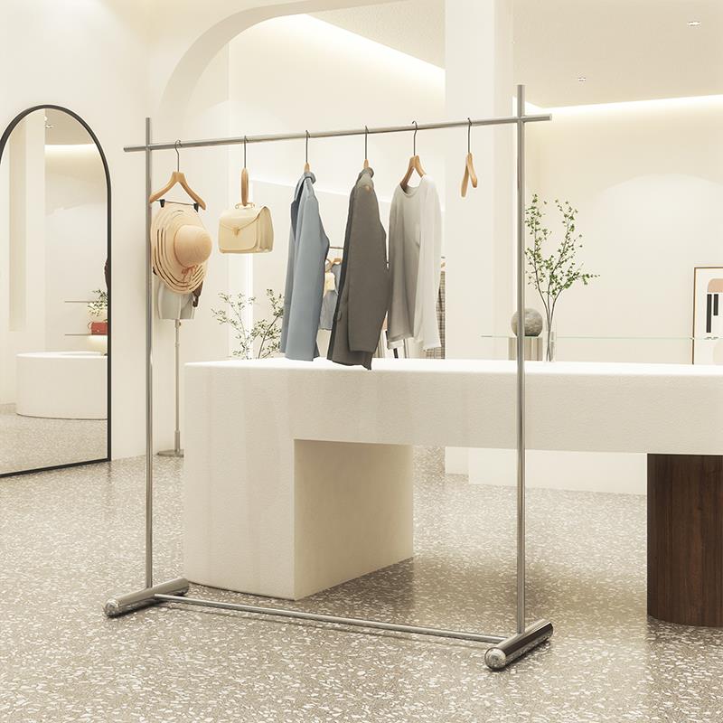 服装落地展示架不式锈钢男女装店挂店衣架子订制中珺乐光岛货架陈