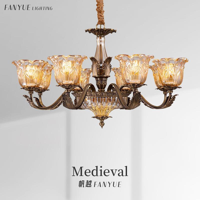 美式复古全铜吊灯美式乡村客厅灯高档大气高级感卧室餐厅中山灯具
