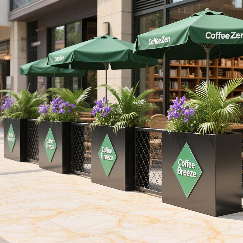 户外不钢花箱围栏隔断定制锈珺乐光金属商街业铁艺种植组阳合成品