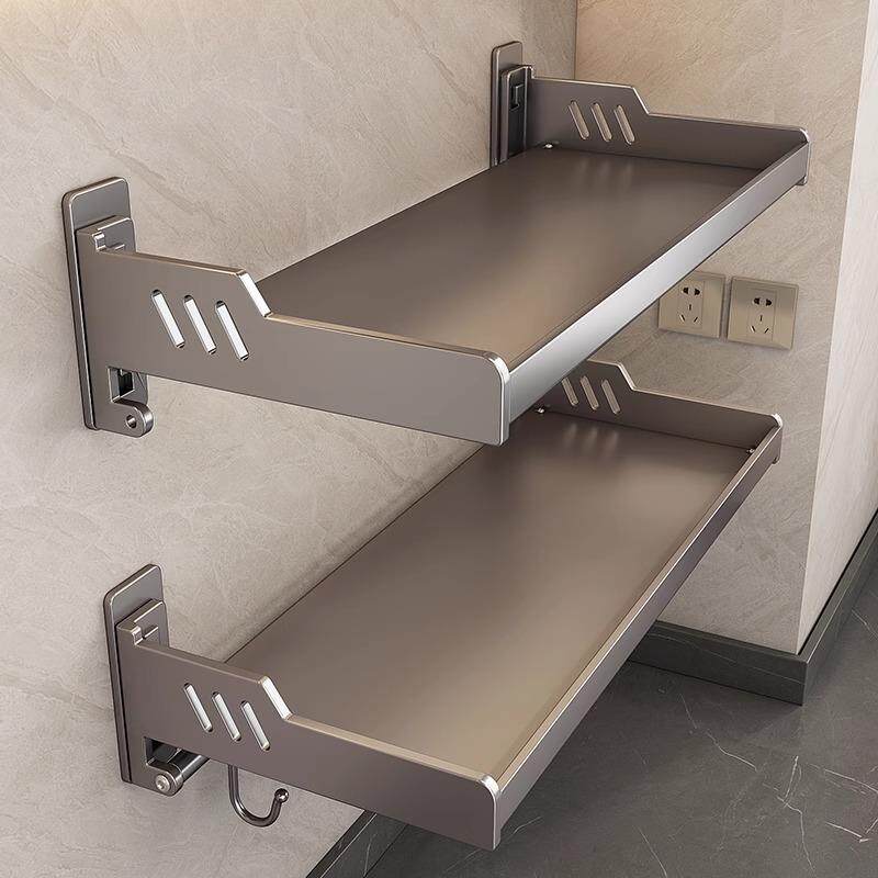 加厚壁挂式厨房置物架调料架墙上免打孔壁挂多功能调味品收纳架子