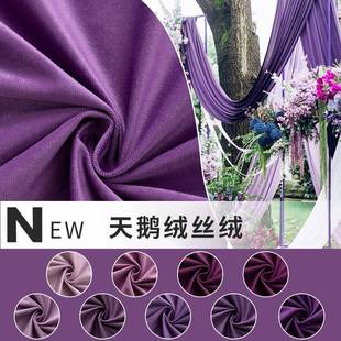 紫色绒布 饰丝绒布舞台活动幕布荷兰绒布窗帘天鹅绒布 婚礼布置装