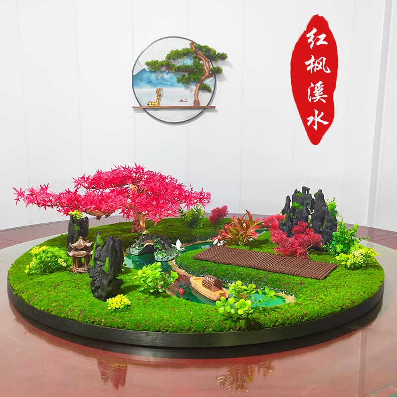 酒店饭店餐桌中间摆花电动转盘摆件餐厅花艺装饰品高端大圆桌摆台