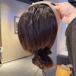假发发箍一体真发头套女丸子头蓬松自然无痕款高颅顶神器真人发丝
