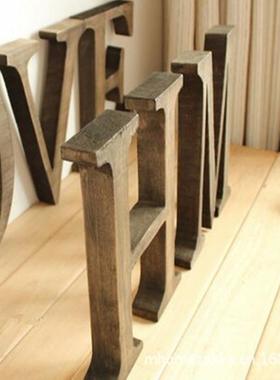 ZAKKA覆古木头英文字母 木质创意 家居酒吧咖啡婚庆摆件 拍摄道具