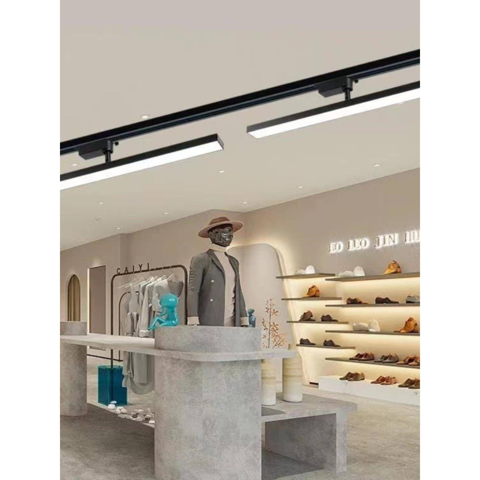 新款长条轨道灯led散光直播间补光灯商用服装店铺超市美甲可调节