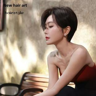 采购产品全假发的妇女与真正的头发,挂耳的短头发,时尚的部分波