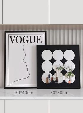 电视柜装饰品摆画 画客厅入户玄关鞋柜摆画 画黑白高级感艺术民宿