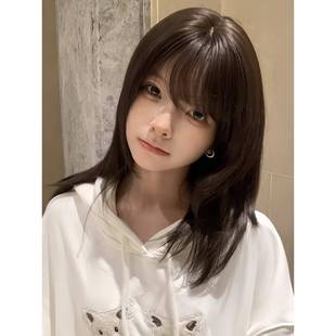 假发女中长发层次感锁骨发自然逼真学生头短发日常全头套整顶假发