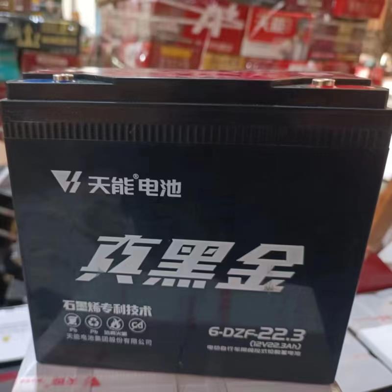 天能黑金石墨烯铅酸电池12V24V48V60V72V22A两轮车电瓶6-DZF-22.3